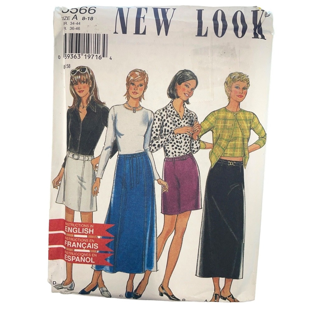 New Look Sewing Pattern 6566 Skirt Straight or Aline Misses Size 8-18